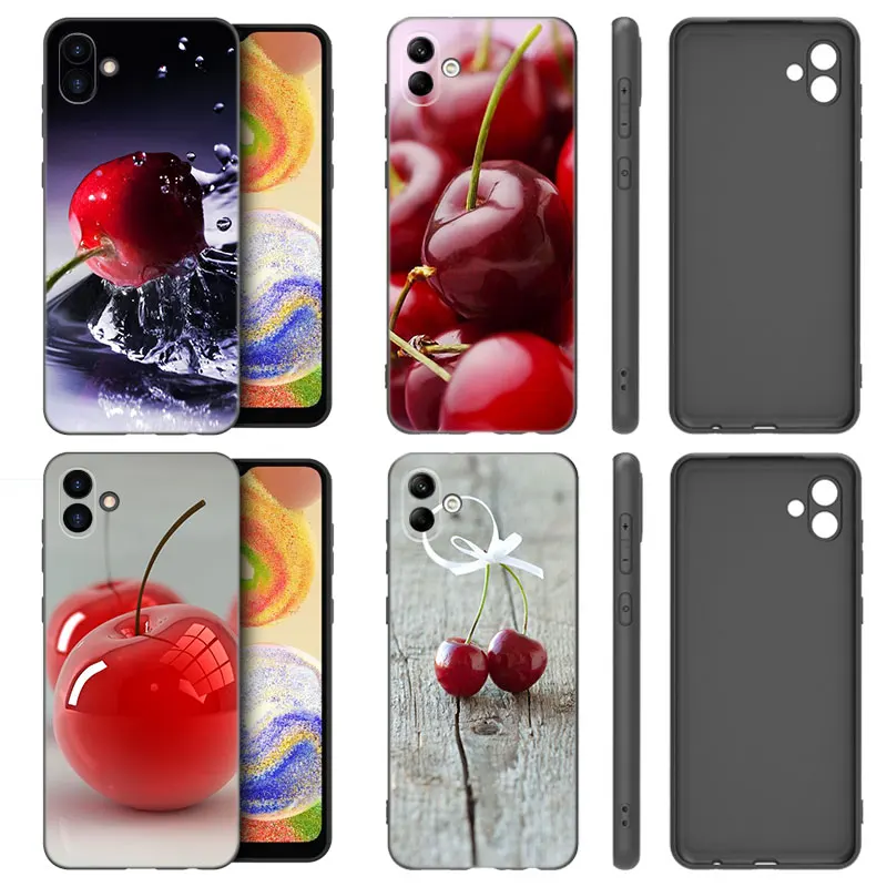 Red Cherry Summer Fruit Phone Case For Samsung Galaxy A01 A03 Core A04 E A02 A05 A10 A20 A21 A30 A50 S A6 A8 Plus A7 2018 Cover