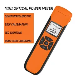 1 PC Mini Fiber Optic Detector Optical Power Meter Fiber Optic Attenuation Testing Instrument Orange