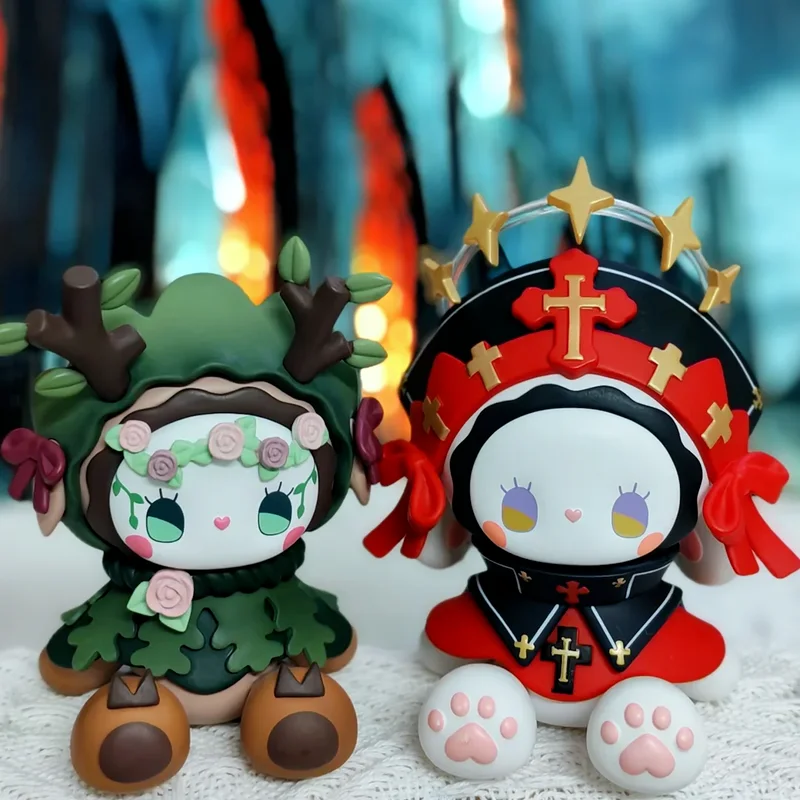 الأصلي لاكي إيما سيكريت فورست بليزارد ماونتن فيلا سلسلة صندوق أعمى أنيمي الشكل سطح المكتب الديكور kawaii هدية الكريسماس