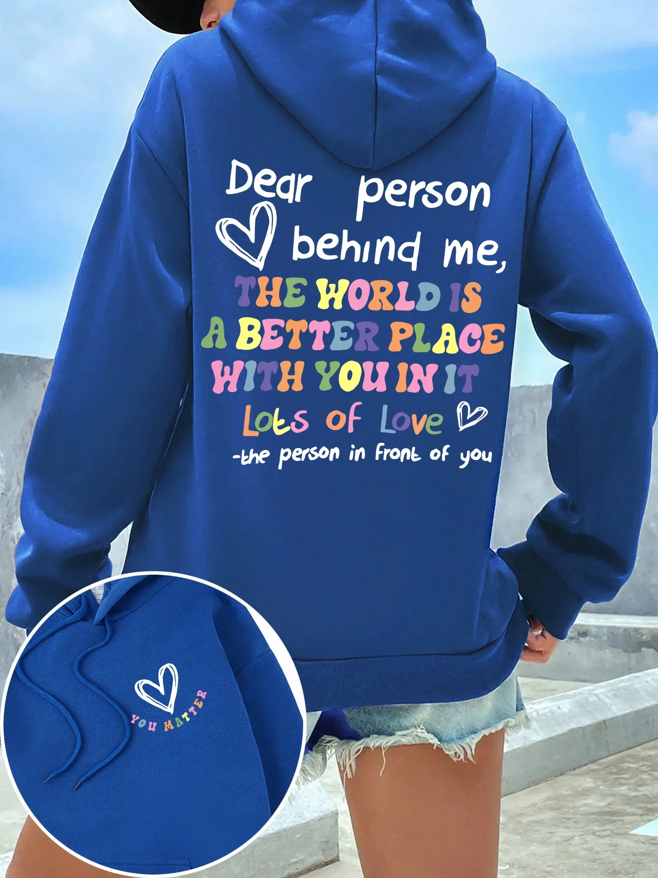 2026 Dear Person Behind Me Hoodie Damen Farbige Buchstaben Warmer Fleece Damen-Hoodie mit Fellfutter Frühling Herbst Hoodies Y2K Lässige Oberteile – Detail 16