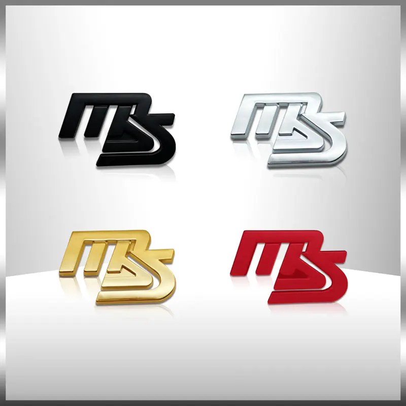 Car Styling Car Side Fender Rear Trunk Emblem Sticker Front Grille Badge Decor For Mazda Speed Mazda MS Letter Logo Atenza Axela