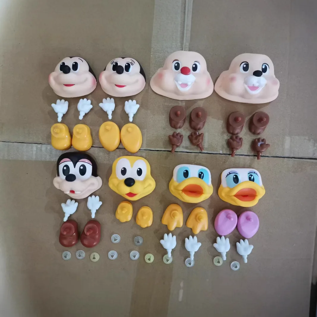 Disney Mickey familia Lilo Stitch comer algo antes del dormir juguete Mickey Pato Donald vinilo cara manos pies DIY juguete accesorio regalo