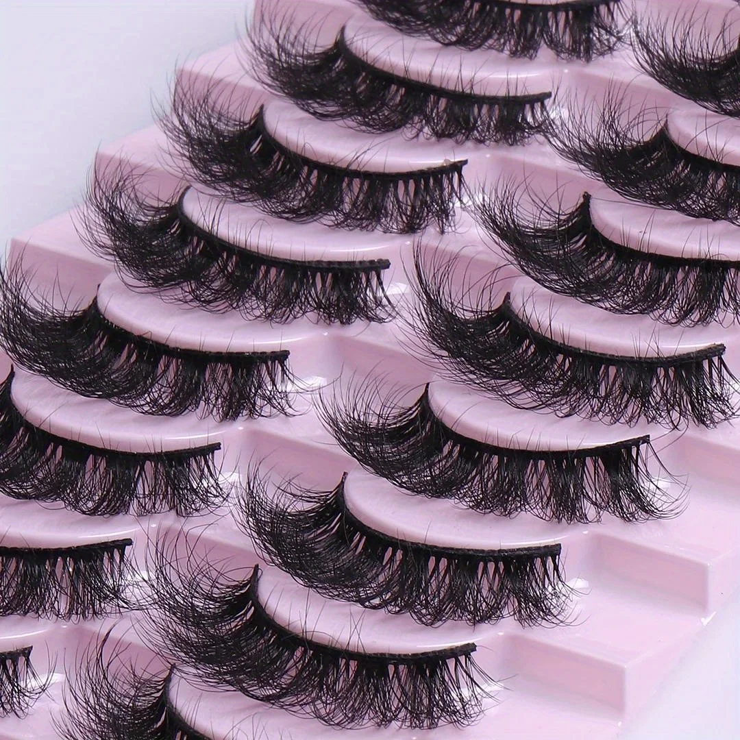 3Boxes(30Pairs) 3D Fake Lashes Dramatic Volume Thick Lashes Fluffy Natural False Eyelashes Thick Dramatic Eyelashes