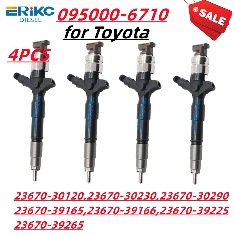 

4 PC 095000-6710 Common Rail Diesel Injectors 095000-6713 for Toyota 23670-30120 23670-30230 23670-30290 23670-39165 23670-39166