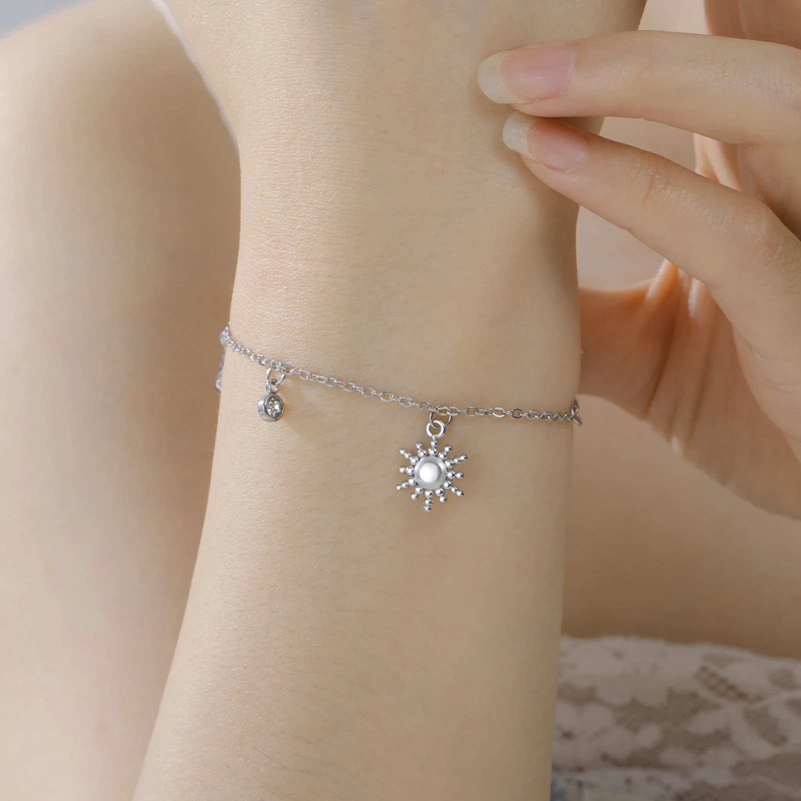 COOLTIME Mode Seestern Krabben Shell Anhänger Armband Edelstahl Boho Sommer Strand Armband Schmuck Geschenk Großhandel – Detail 11