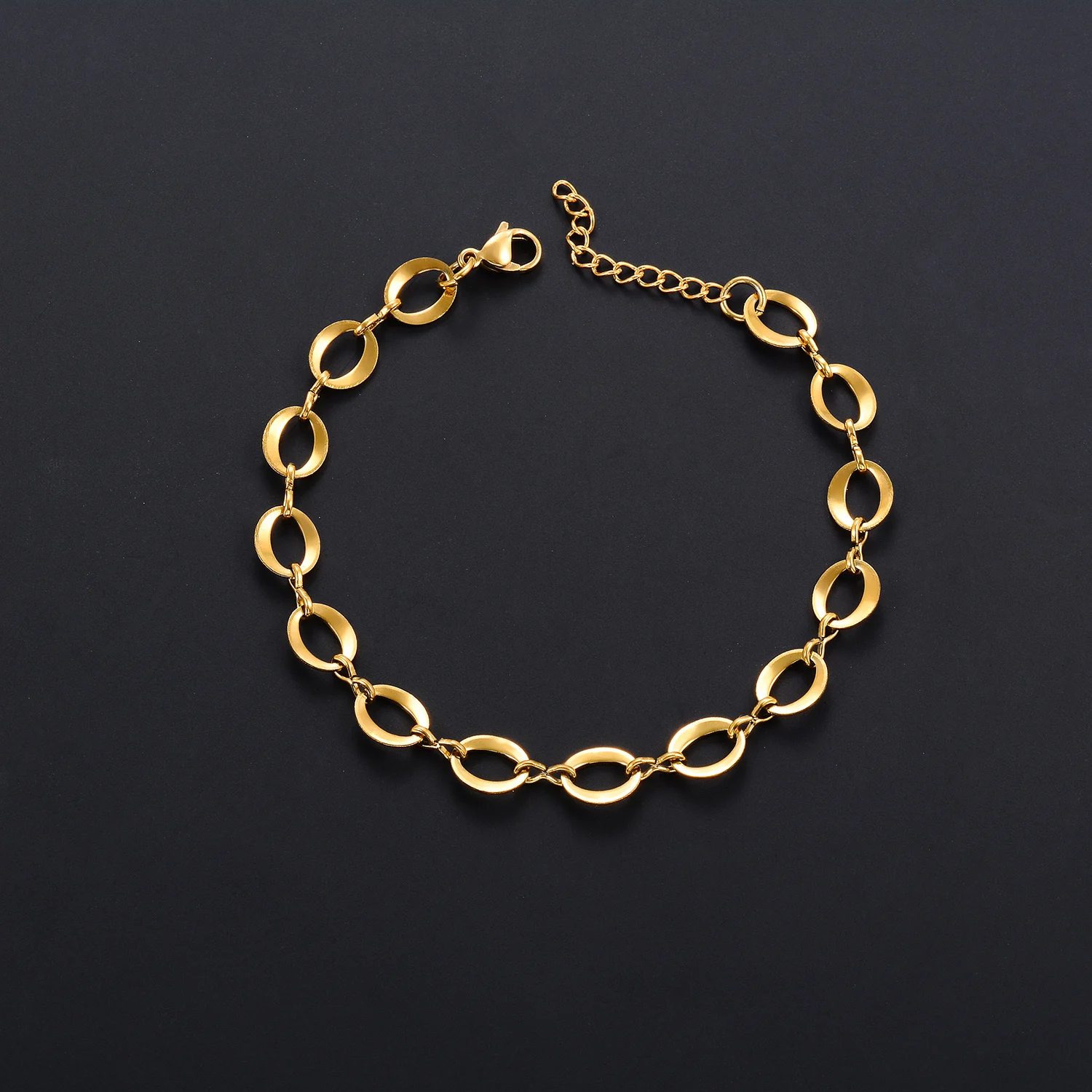 Nicht verblassende Handkette, Edelstahl-Rundkettenarmband, 8,2 mm breiter großer Kreisarmreif, verstellbares Armband für Schmuckherstellung. – Detail 6