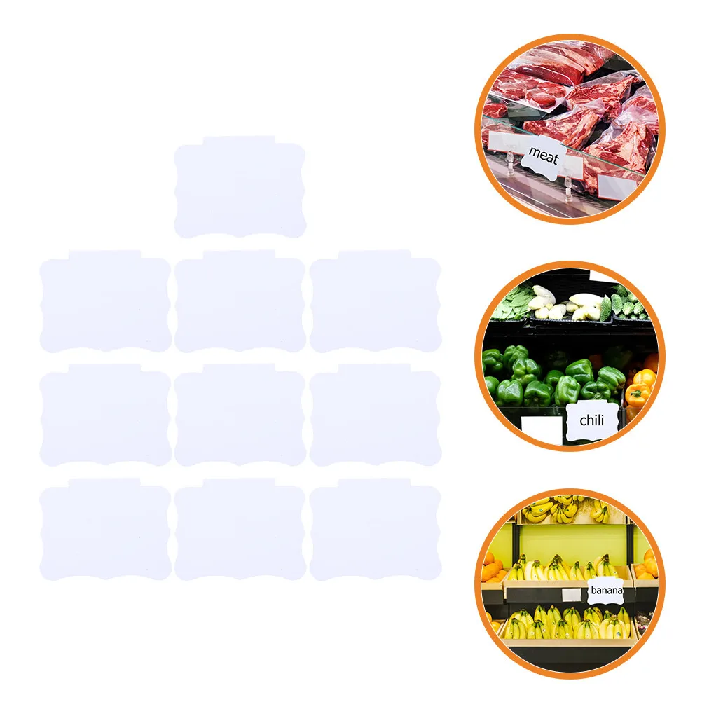 

10Pcs Erasable Price Label Plate Clip-on Basket Label for Supermarket Retail Store PVC Material Write Wipe Reuse Display Sign