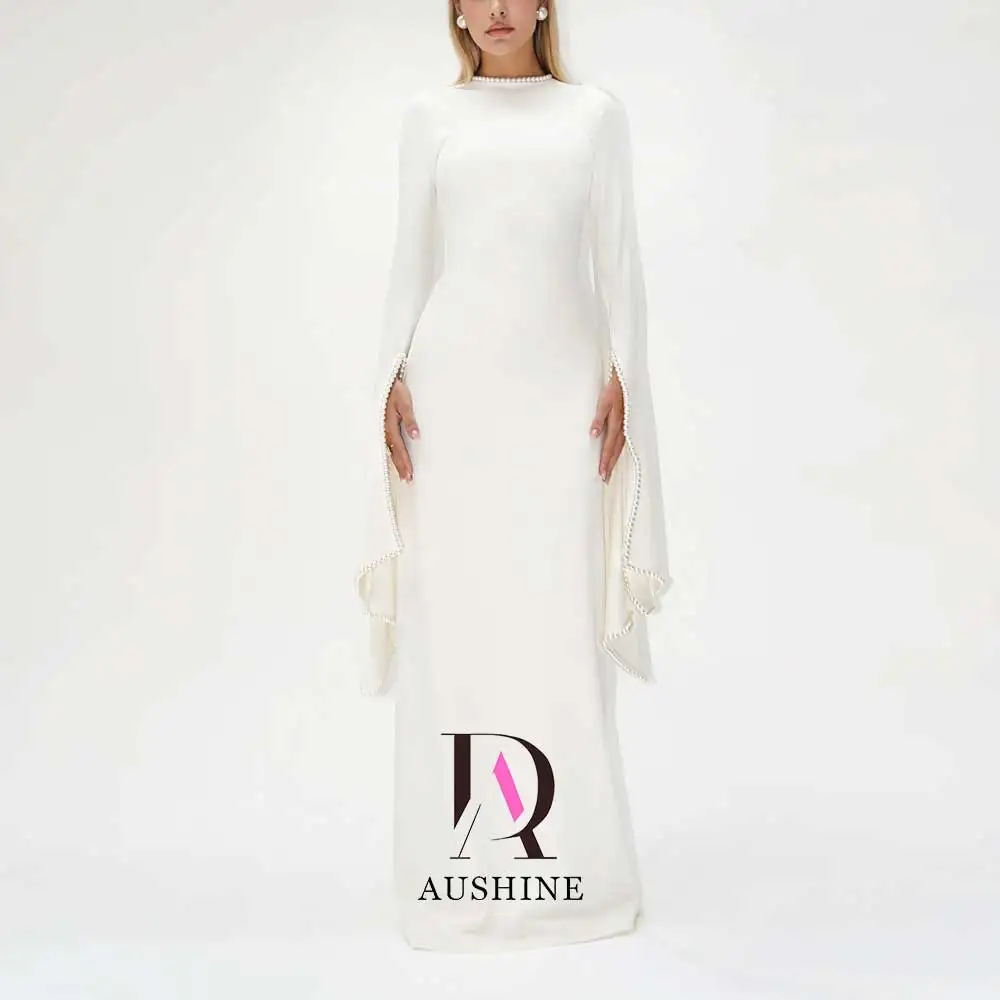 Aushine Dress Floor Length Luxury Birthday Evening Dress Long Sleeves Summer Elegant Wedding Party Gowns For Women Arab 2024