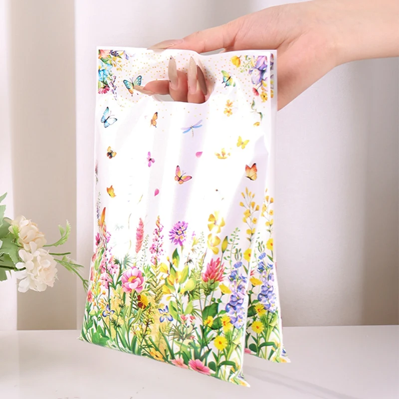 10/20/50pcs Handbag Candy Bags Wildflower Spring Birthday Party Gift Packing Bag 1st Birthday Holiday Party Supplies ﻿