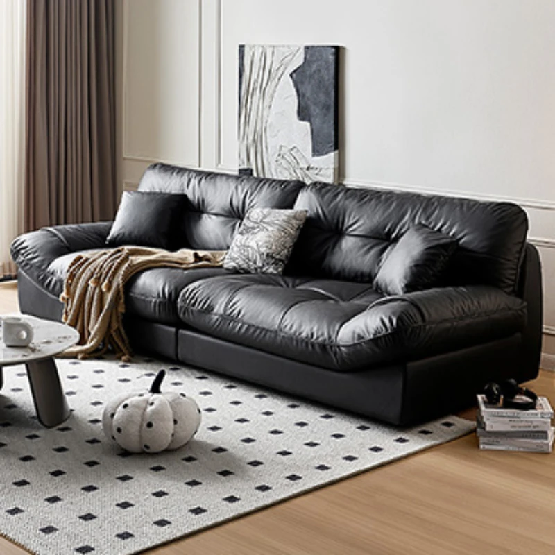 

Modern Leisure Living Room Sofa Nordic Upholstery Leather Sponge Living Room Sofa Ergonomic Armchair Divani Soggiorno Furniture