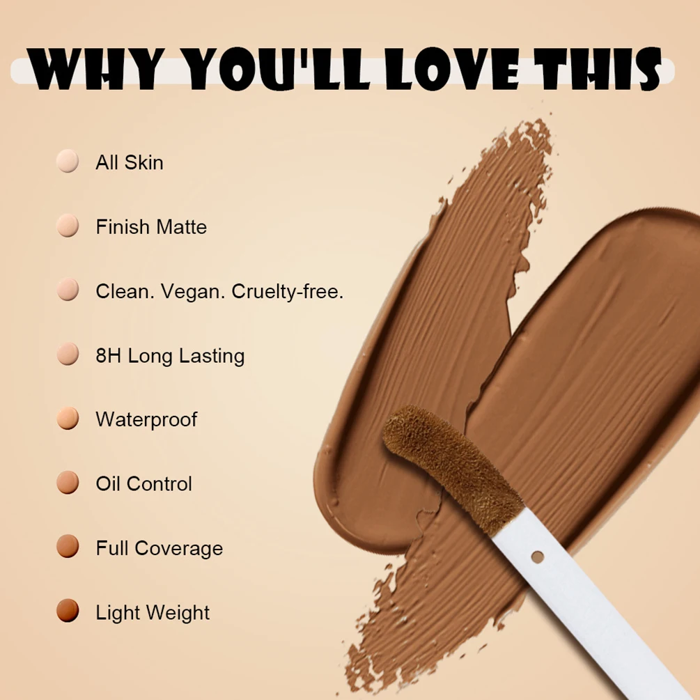 22色展開 プライベートブランド リキッドコンシーラー カスタムロゴ 8.5ml 白箱 ガラスボトル ベタつかない 長持ち マット 防水メイク