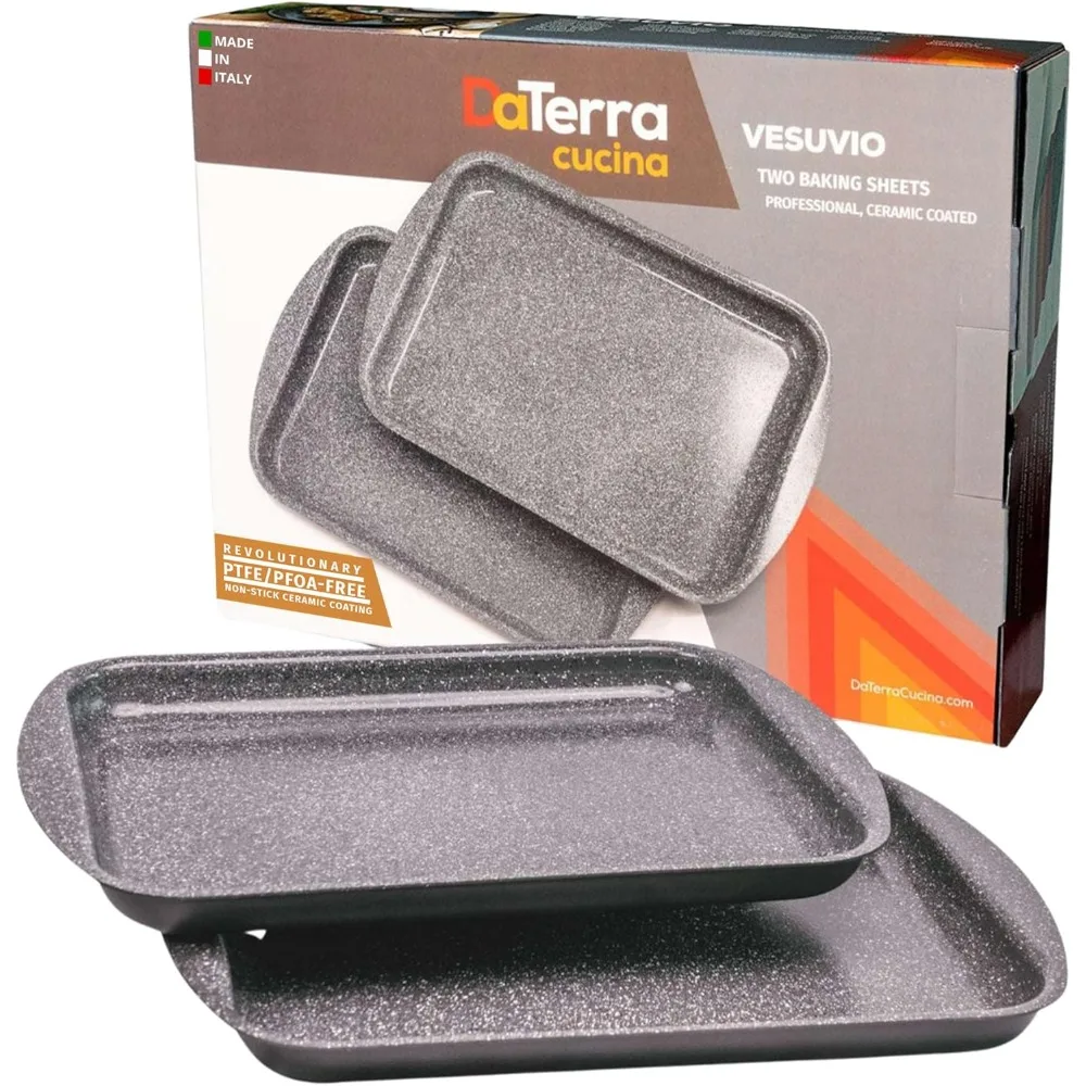 

DaTerra Cucina — двойной пакет для выпечки с антипригарным керамическим покрытием — 16 x 11 x 1, профессиональный класс, PTFE, кадмиум, свинец и PFOA Fre