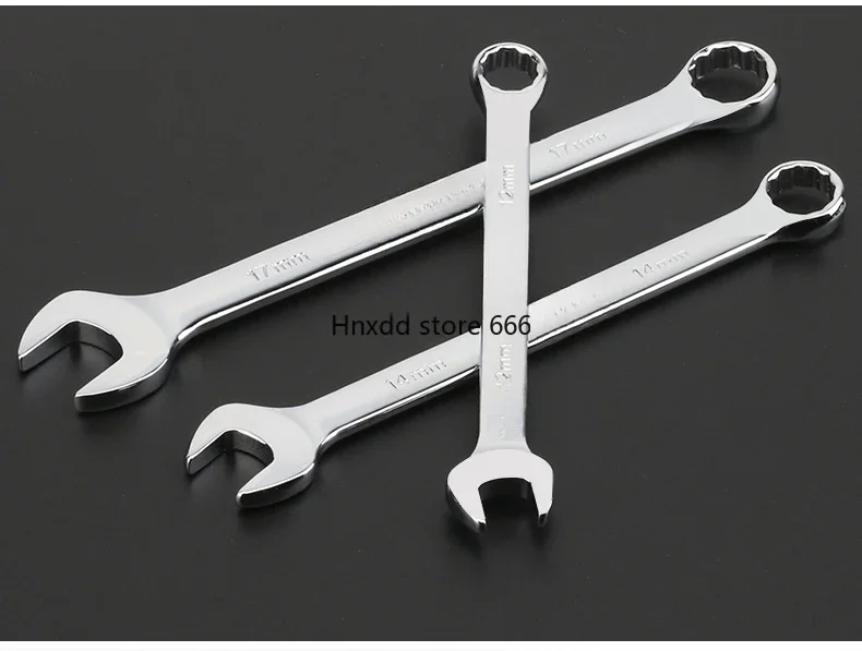 Mirror plum blossom opening dual-purpose wrench set, rigid double-headed plum blossom wrench