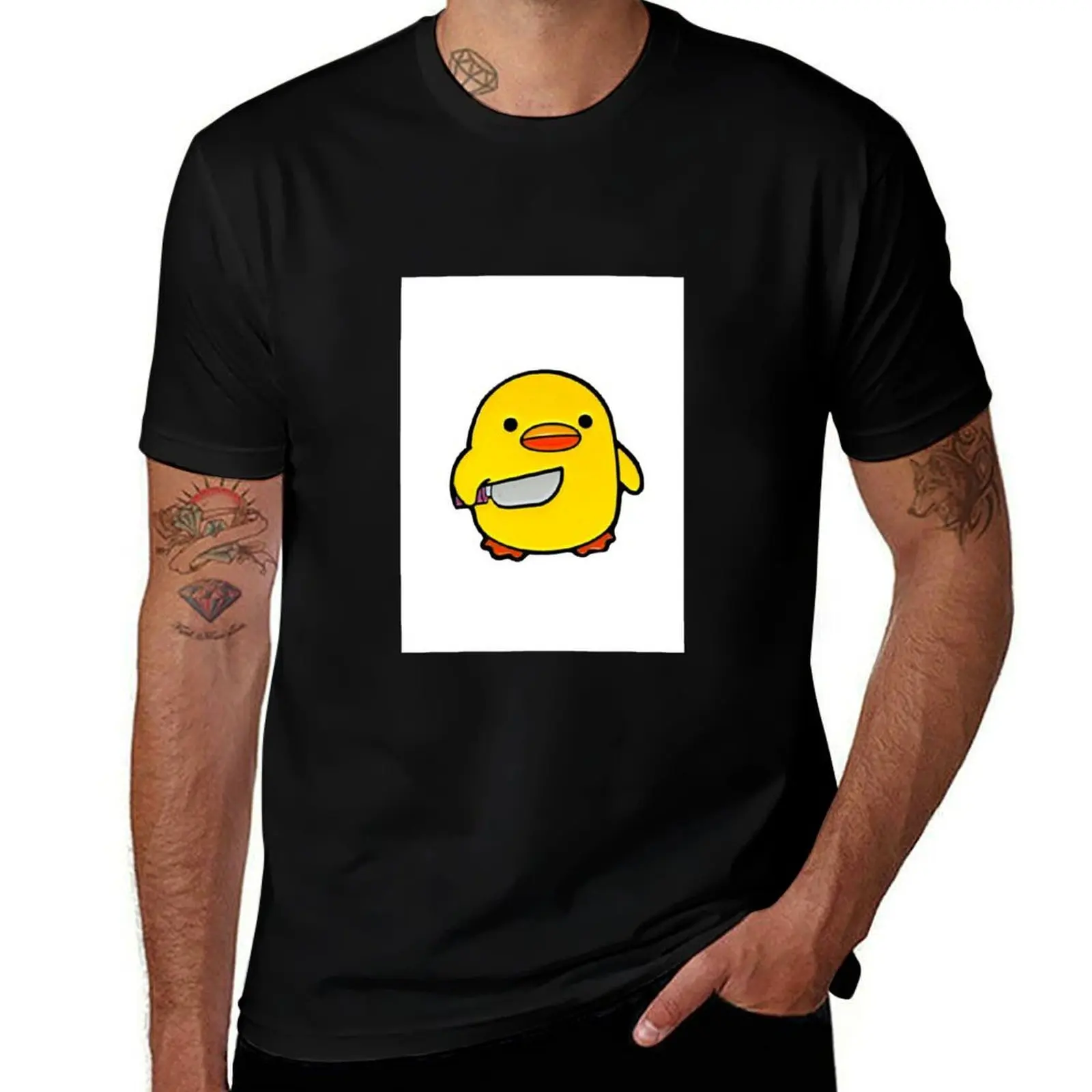 

Duck with a Knife, Angry Cute Duck, Duck cute drawing, cute chicken with a knife, duck with knife meme, duckie T-Shirt