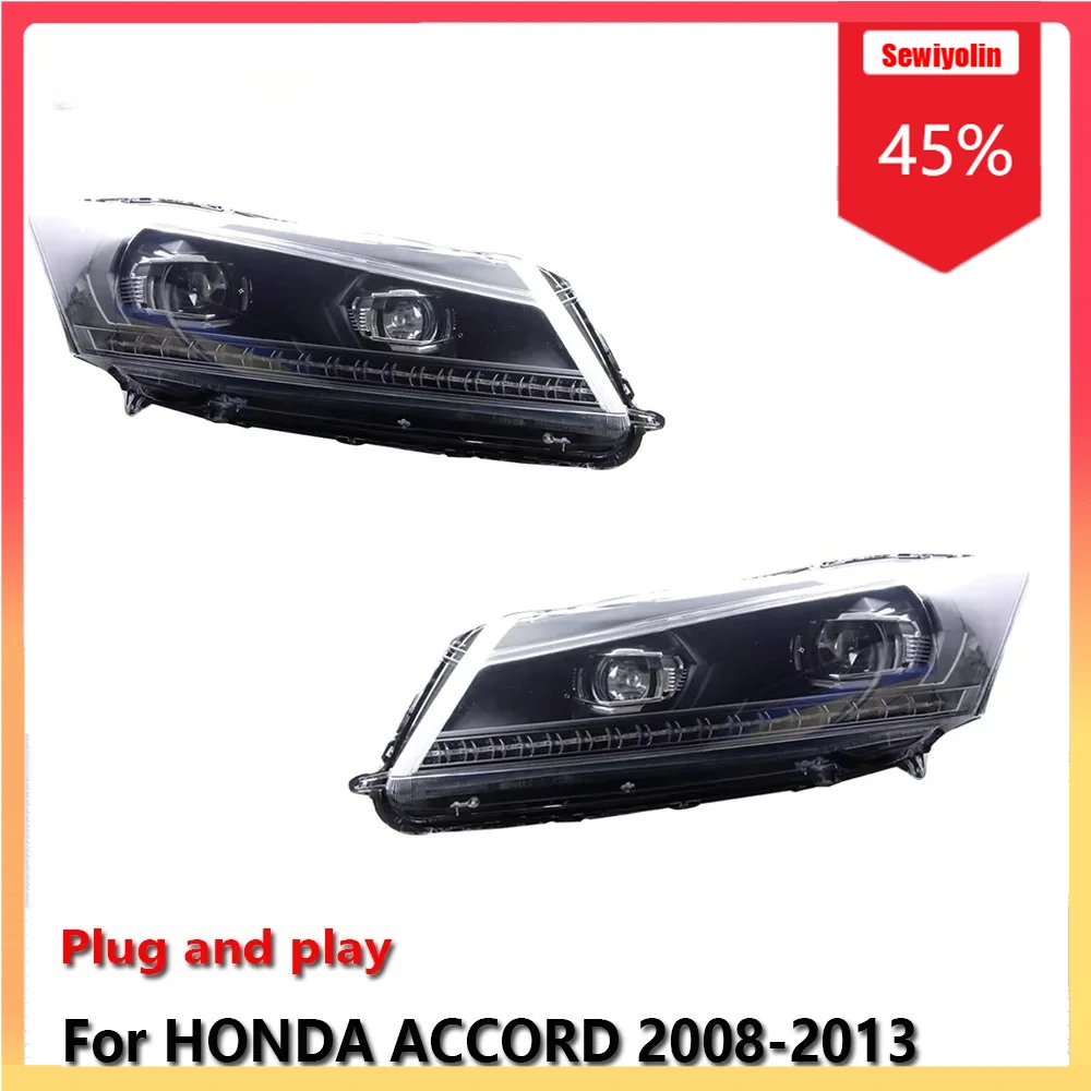

Car LED Headlight Automobile Parts For HONDA ACCORD 2008-2013 Fog DRL Brake Turn Signal Lamp Plug and Play