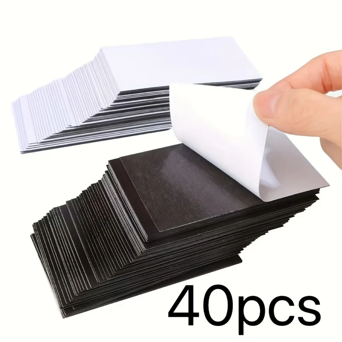 40Pcs of Reusable and Residue-Free Rectangular Self-Adhesive Magnetic Sheets. Very Suitable for Refrigerators