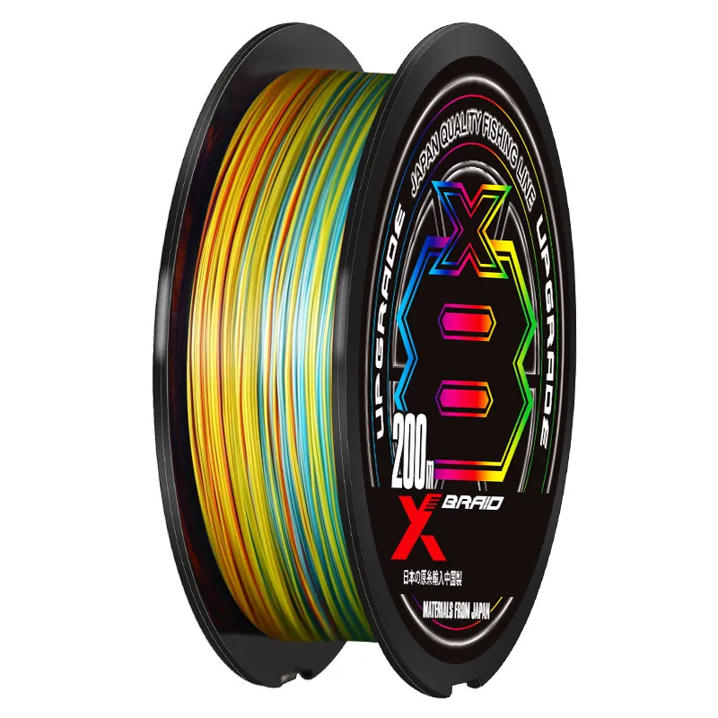 

120M 200M Multicolor PE Line X8 X12 Braided Fishing Line High Tensile Smooth Big Fish Ultralight Lure Long Casting Fishing Line