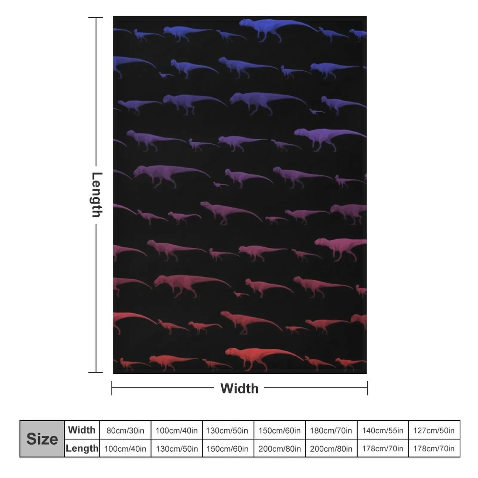 Morrison Formation Theropods (Pattern) Throw Blanket Hairys Furrys Blankets