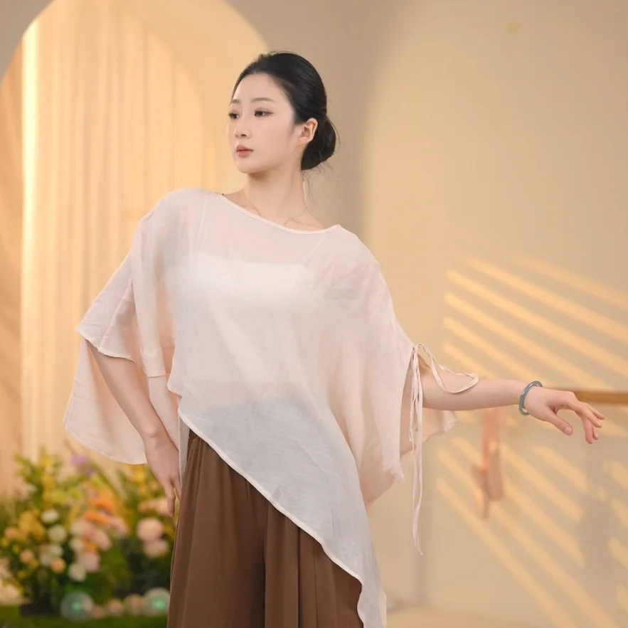 

2024 summer new modern dance clothes adult practice clothes women's classical tops thin slim dance clothes daily
