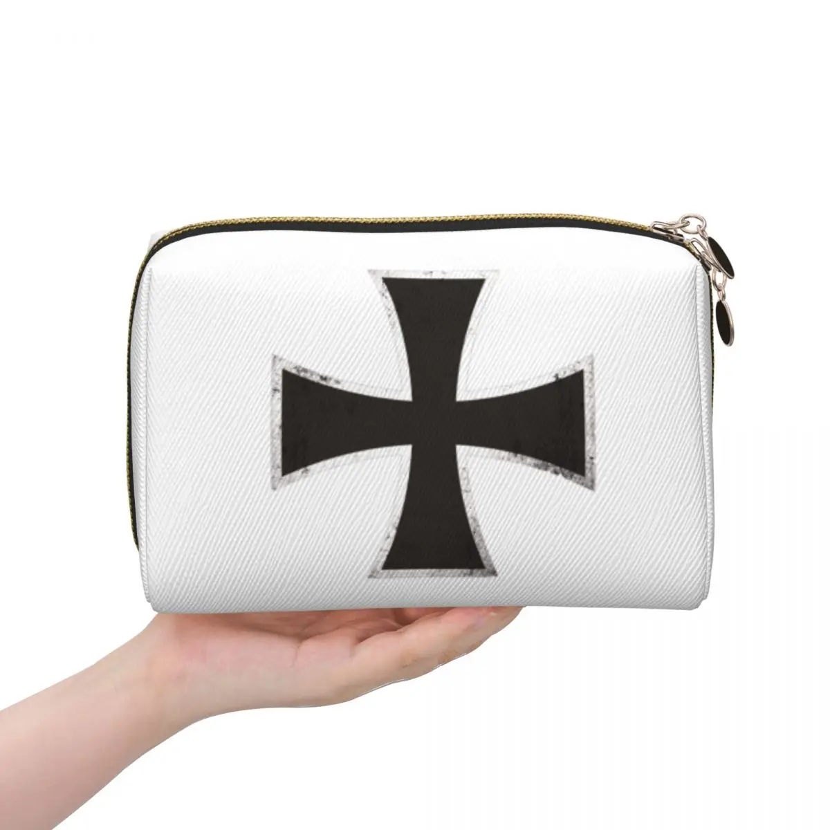 German Iron Cross Women Cosmetic Bags Travel Makeup Organizer Pouch Toiletry Storage Dopp Kit Case