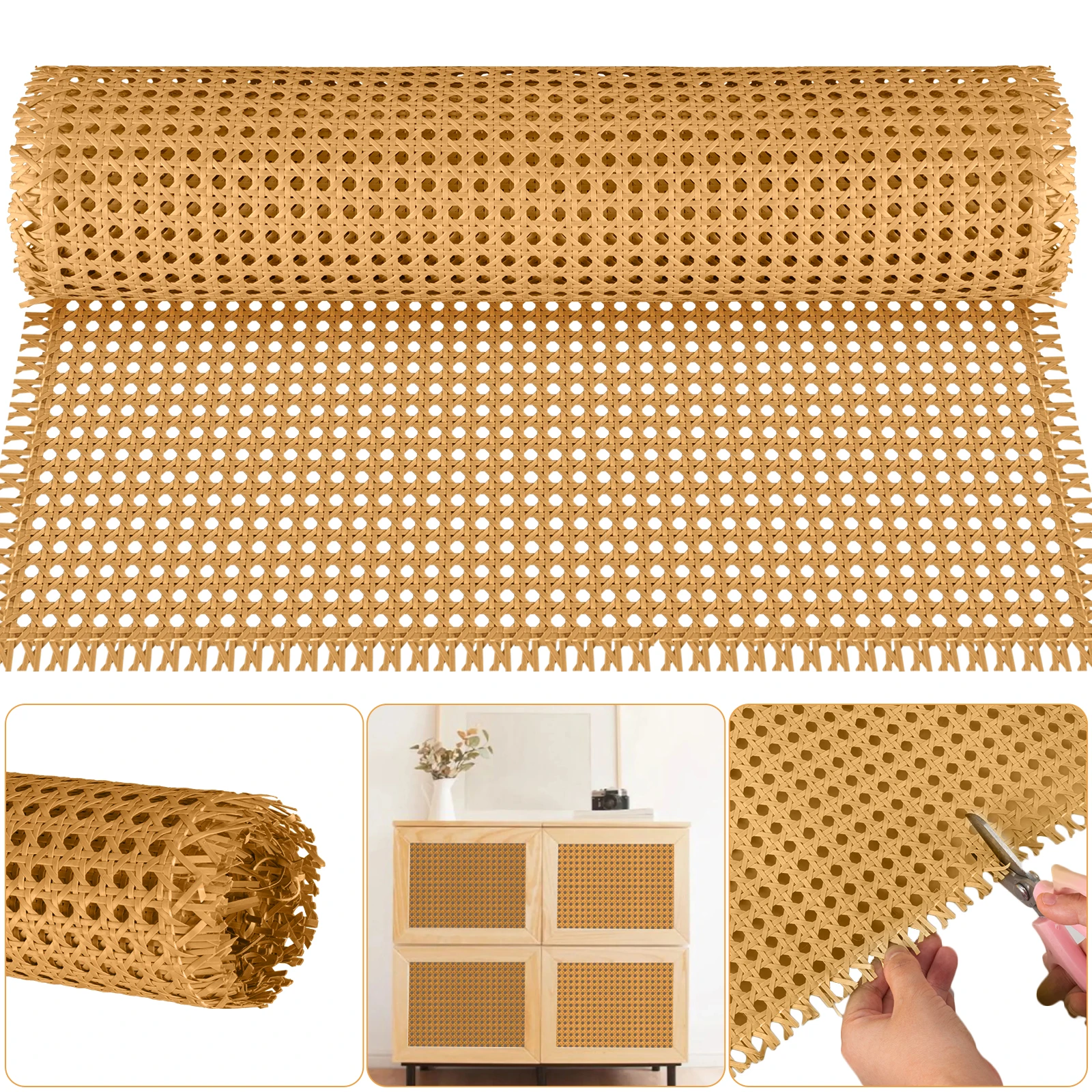 40-50cm Wide 0.6-2 Meters Long Plastic Rattan Webbing Roll Wicker Board Outdoor Chair Table Furniture Repair Material