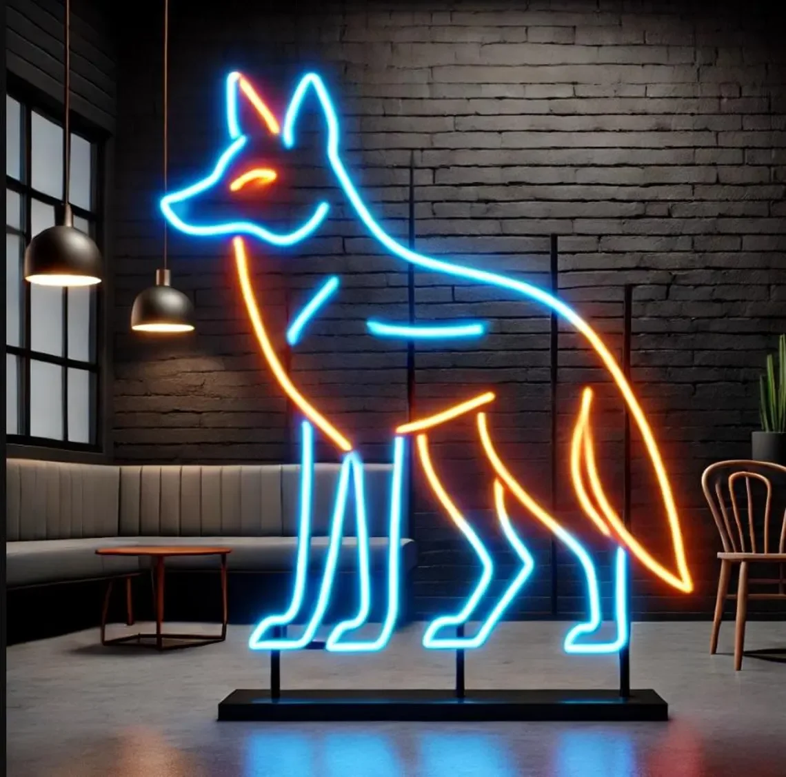 

Coyote Neon Sign Animal Wolf Neon Howling Coyote Neon Sign Home Bar Art Wall Decor Man Cave Sign