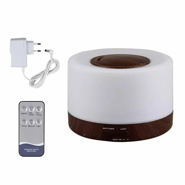 

500ml Essential Oil Diffuser Remote Control Diffuser USB Humidifier Desktop Air Humidifier with Colorful Night Lights