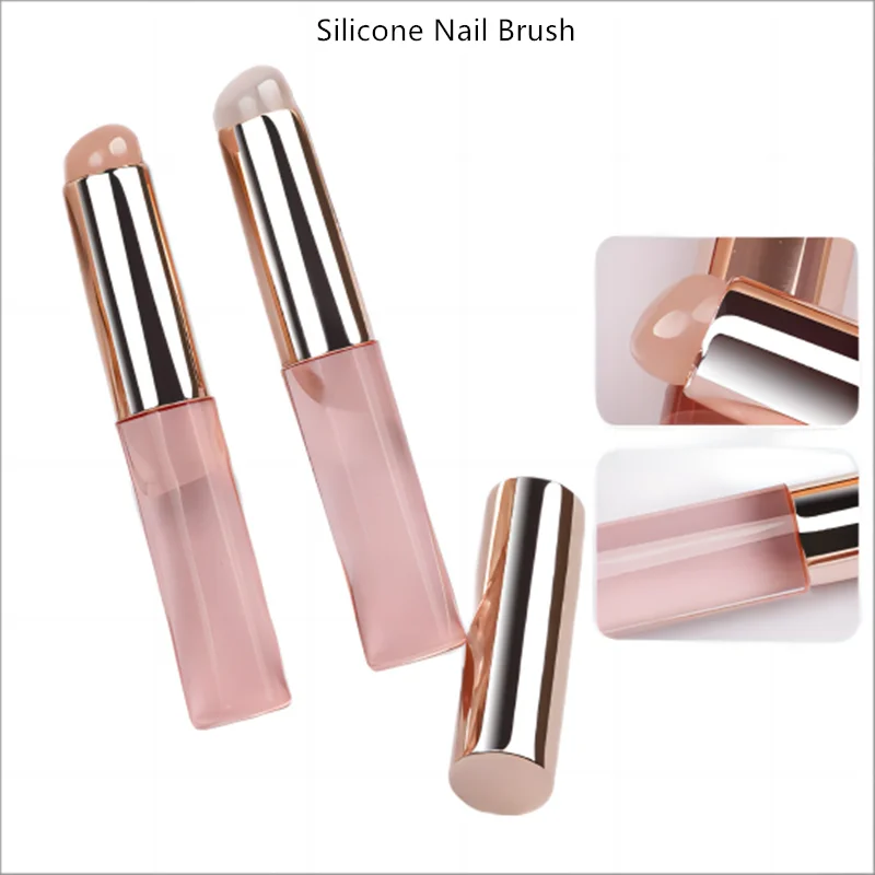 Nail Art Silicone Head Nail Brush Pens DIY Soft Manicure Tools Easy-Daub Pigment Silicone Nail Brushes Like Fingertips Lipstick