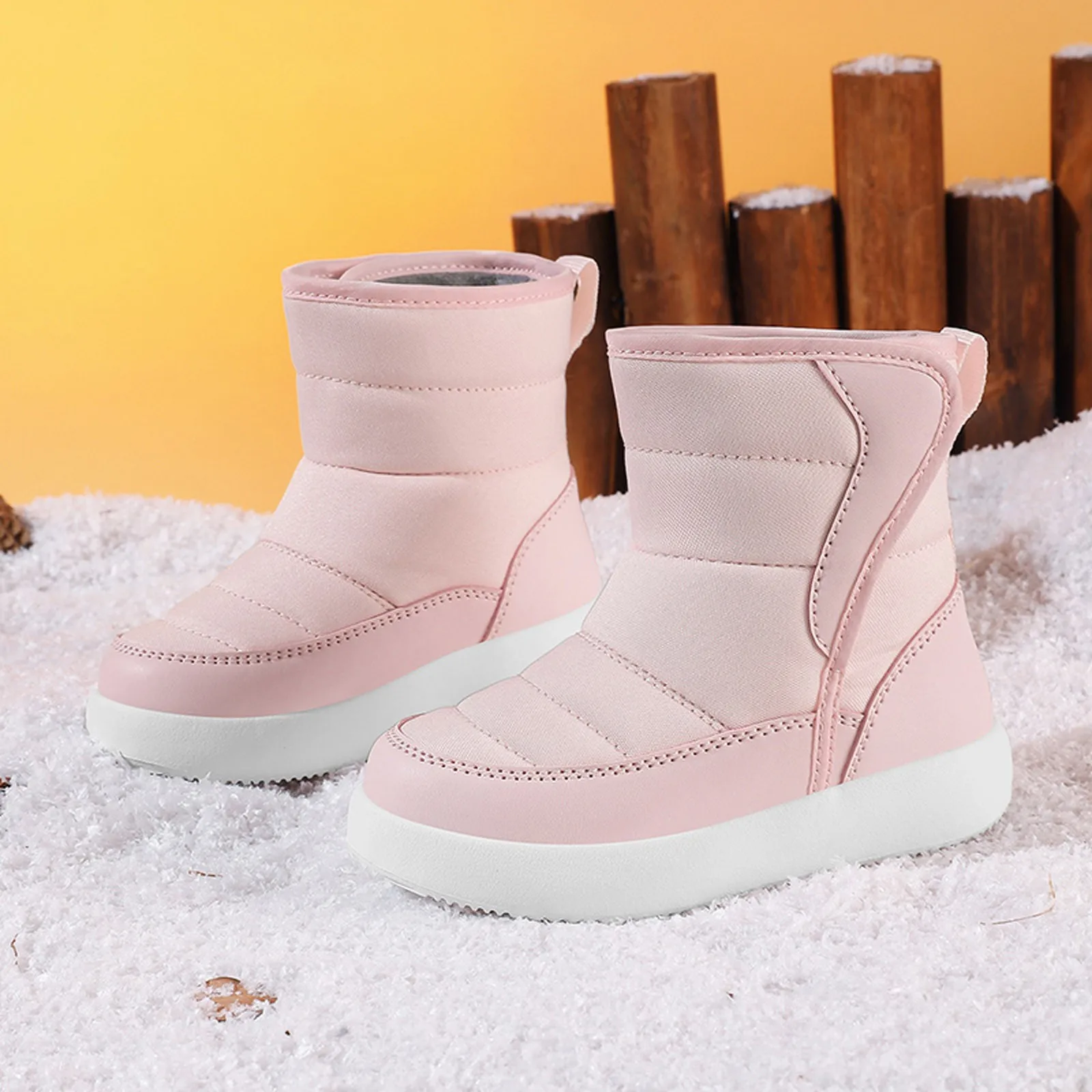 Winter Warm Kids Snow Boots Plush High Top Anti-Slip Casual Children Good Waterproof Cloth Shoes Thicken Boy Girls Cotton Shoes