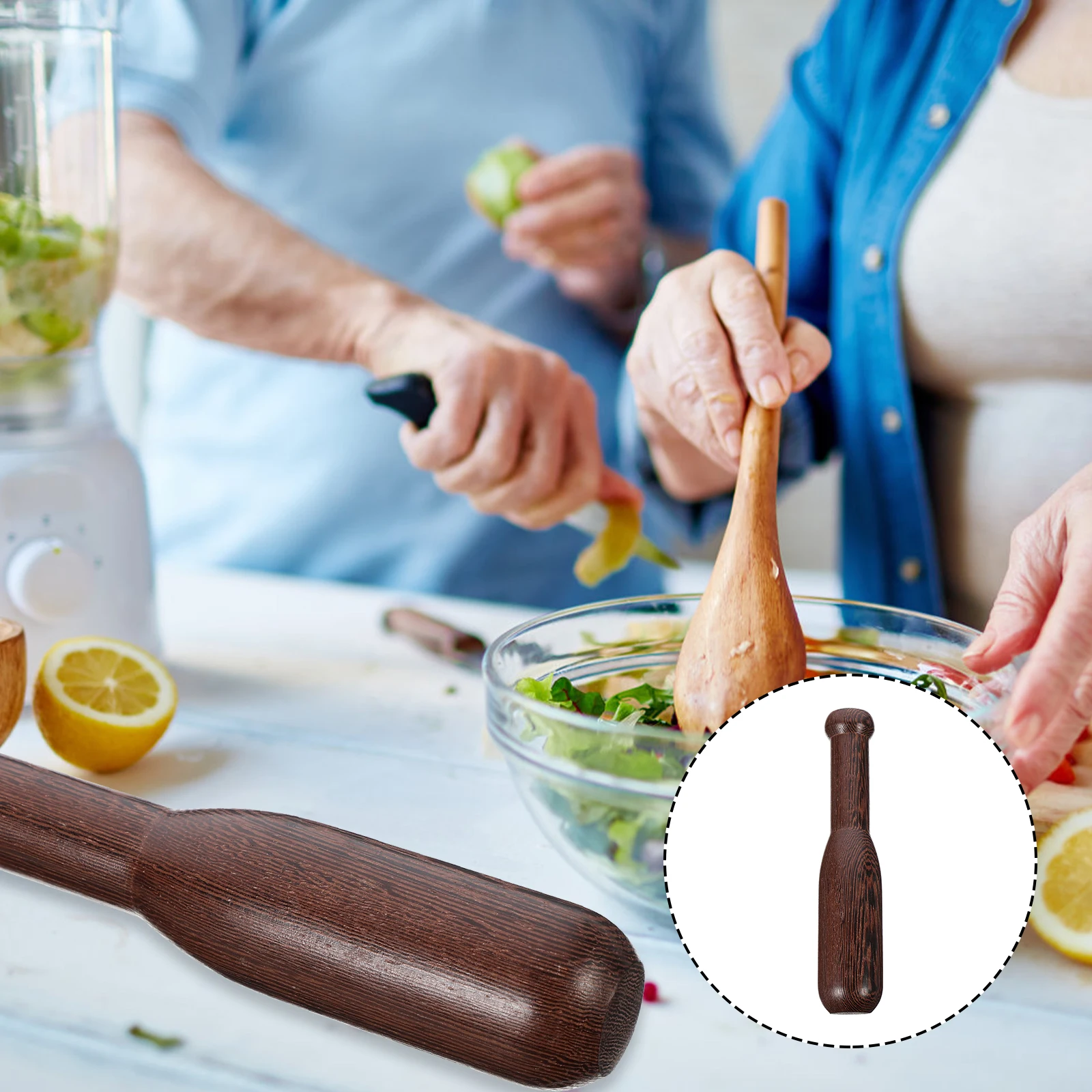 

Chicken Wing Wood Garlic Hammer 19 5cm Long Smooth Kitchen Tool Wooden Grinder Pestle Rod Masher Sauce Spice Crusher