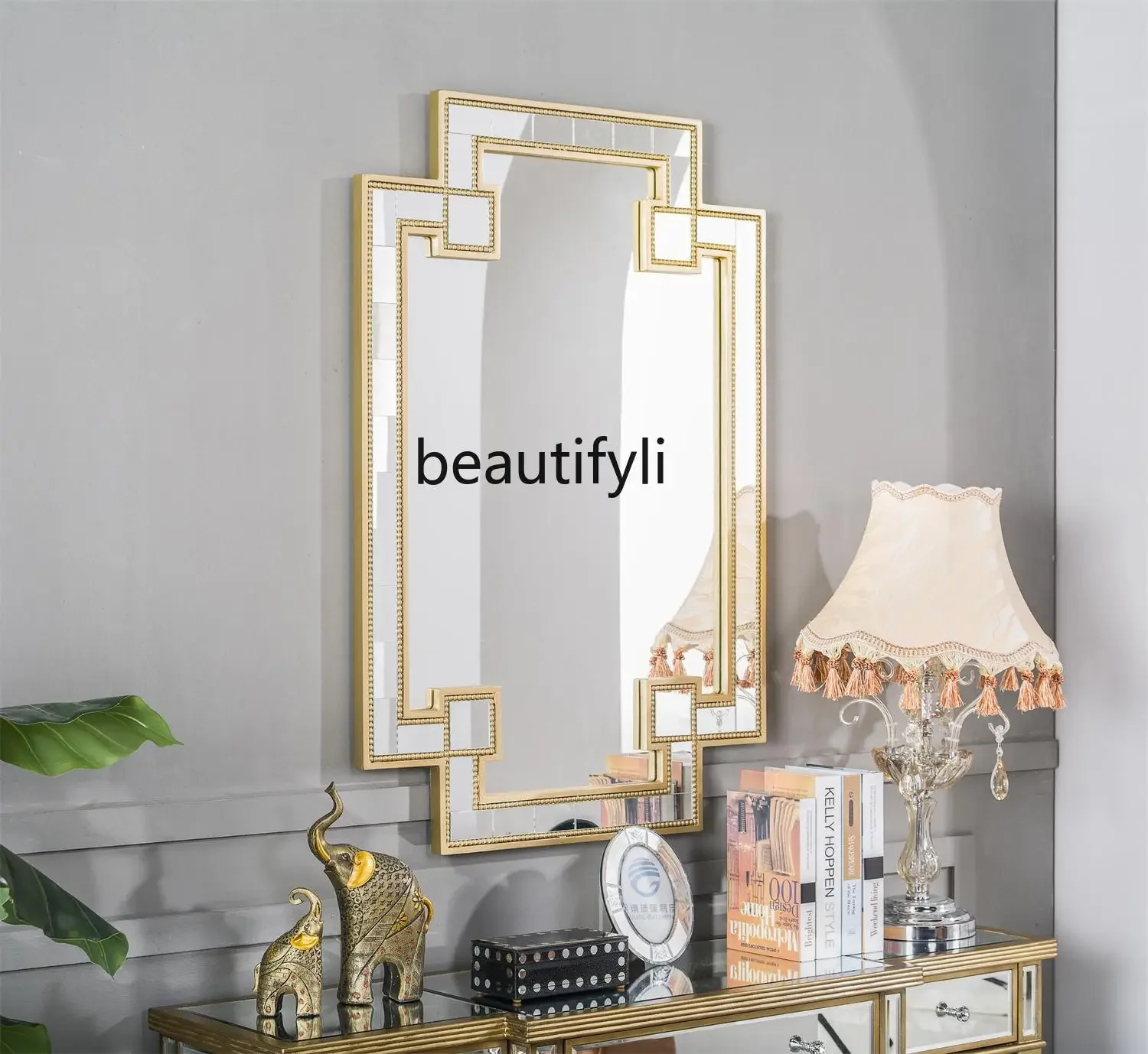 Mirror porch cabinet furniture dining side storage cabinet neoclassical European American foyer locker