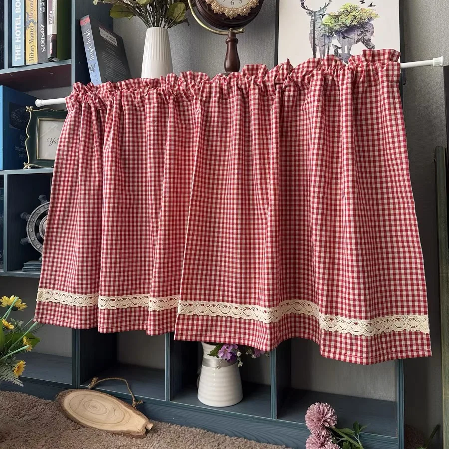 Christmas Solid Color Curtains,Kitchen Curtain,Doorways American Style Partition Curtain Home Decoration For Living Room/Balcony