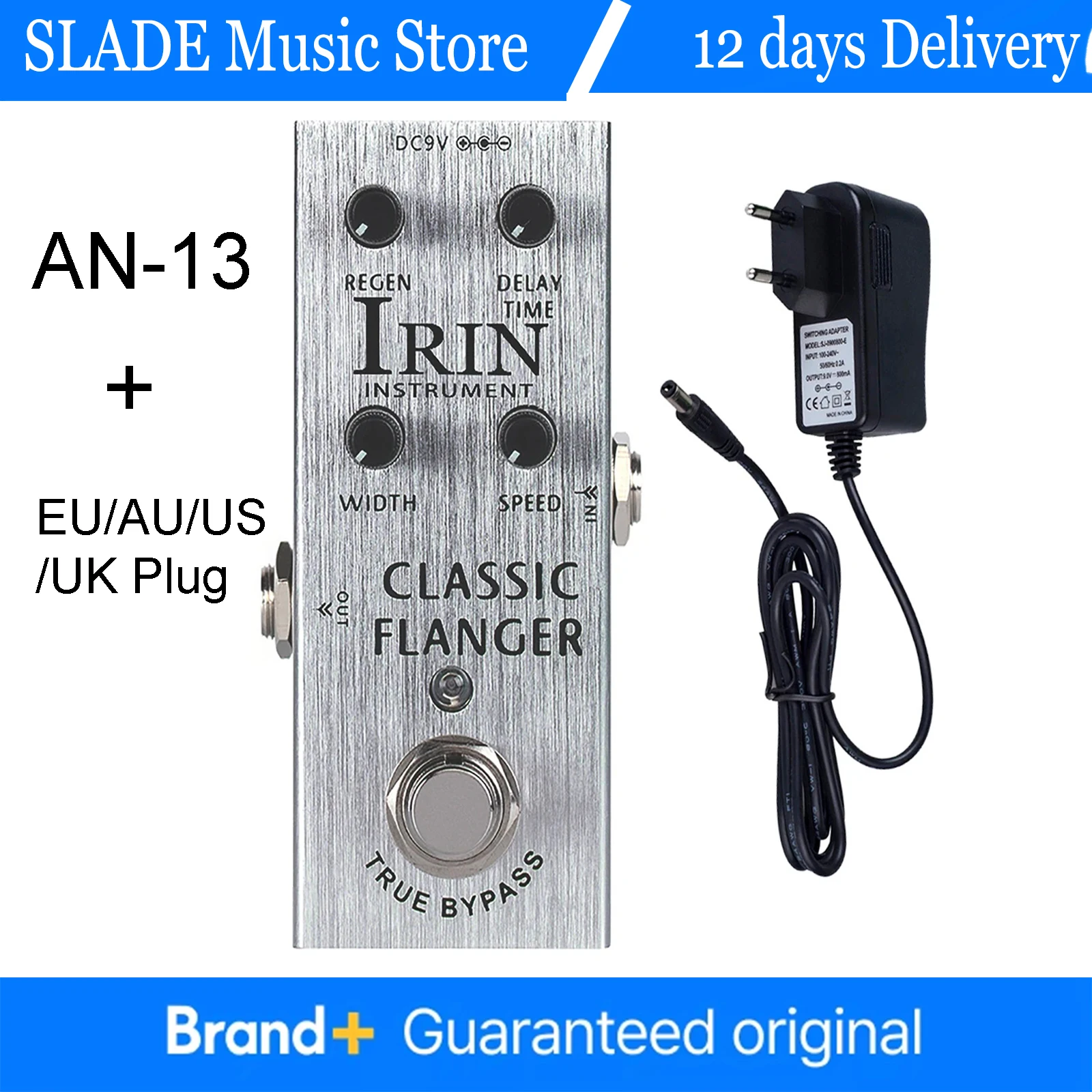 

Педаль эффектов IRIN AN-13 Classic Flanger: регулировка скорости, ширины, задержки, времени, для электрогитары, True Bypass, аксессуары для гитары