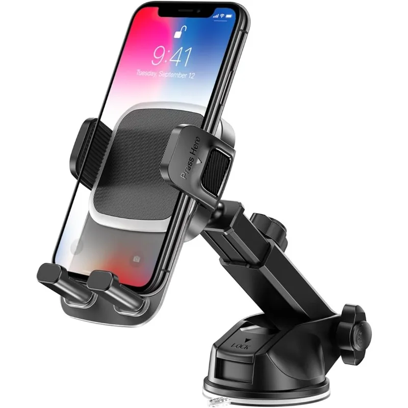 Car Cell Phone Holder Cellphone Mount for Dashboard Windshield Auto Dash Mobile IPhone Support Fit 4.7-7 Smartphone Auto Supply