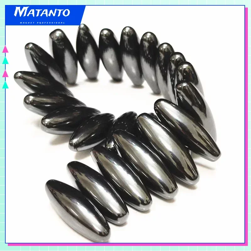 10PCS Strong Magnetic Therapy Relief Toy Oval Shape Olive Rattle Power Ferrite Magnet Beads Set Health Care Massager