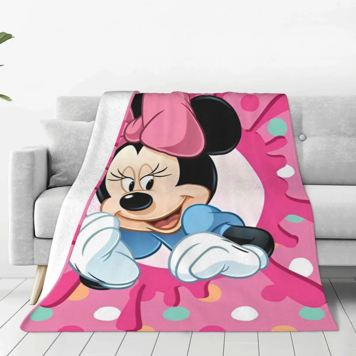 Animated Movie Mickey, Minnie Mouse Love Blankets Quality Warm Soft Throw Blanket Winter Picnic Couch Chair Sofa Bed Bedspread