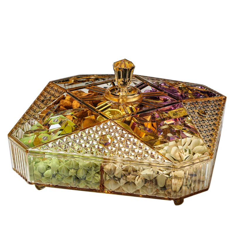 

sealed moisture-proof with lid, candy box, dried fruit box square, living room with feet, coffee table dried fruit plate