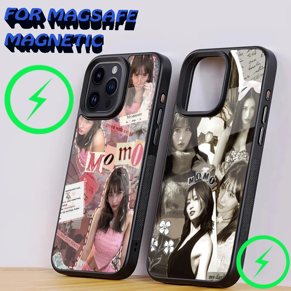 T-Twice Momo Phone Case For iPhone 16,15,14,13,12,11,Plus,Pro,Max Mini Magsafe Magnetic Wireless Charging