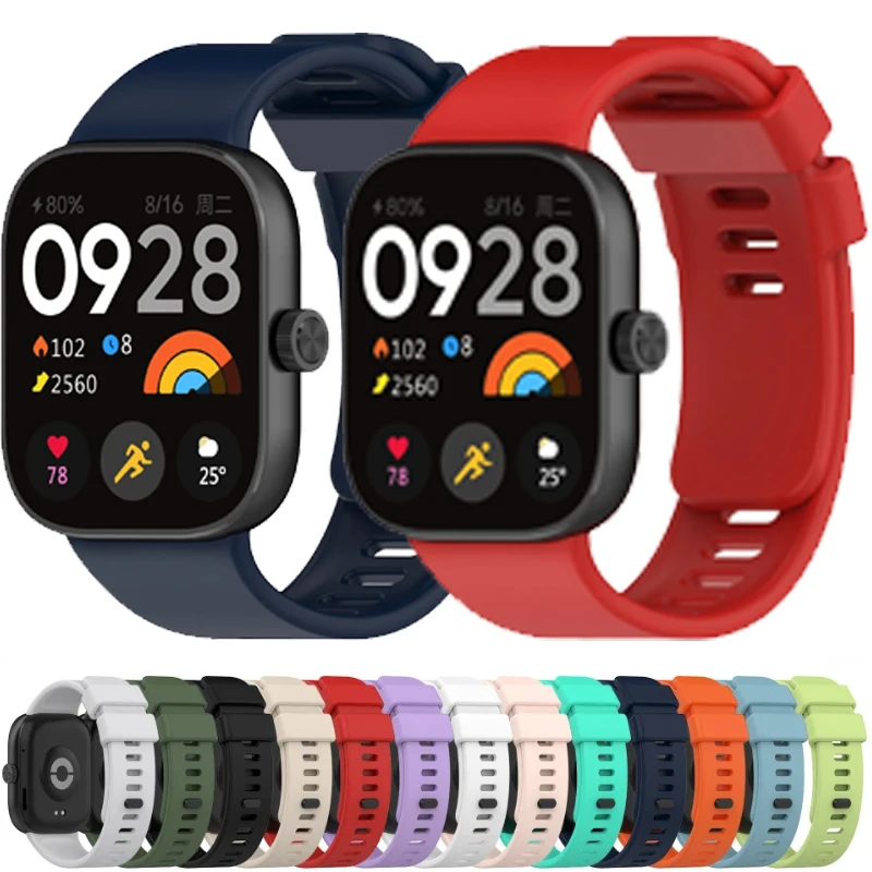 Offizielles Silikonarmband für Redmi Watch 6 5 4 Smartwatch, weiches Ersatz-Armband, Xiaomi Mi Band 8 9 Pro Armband-Zubehör