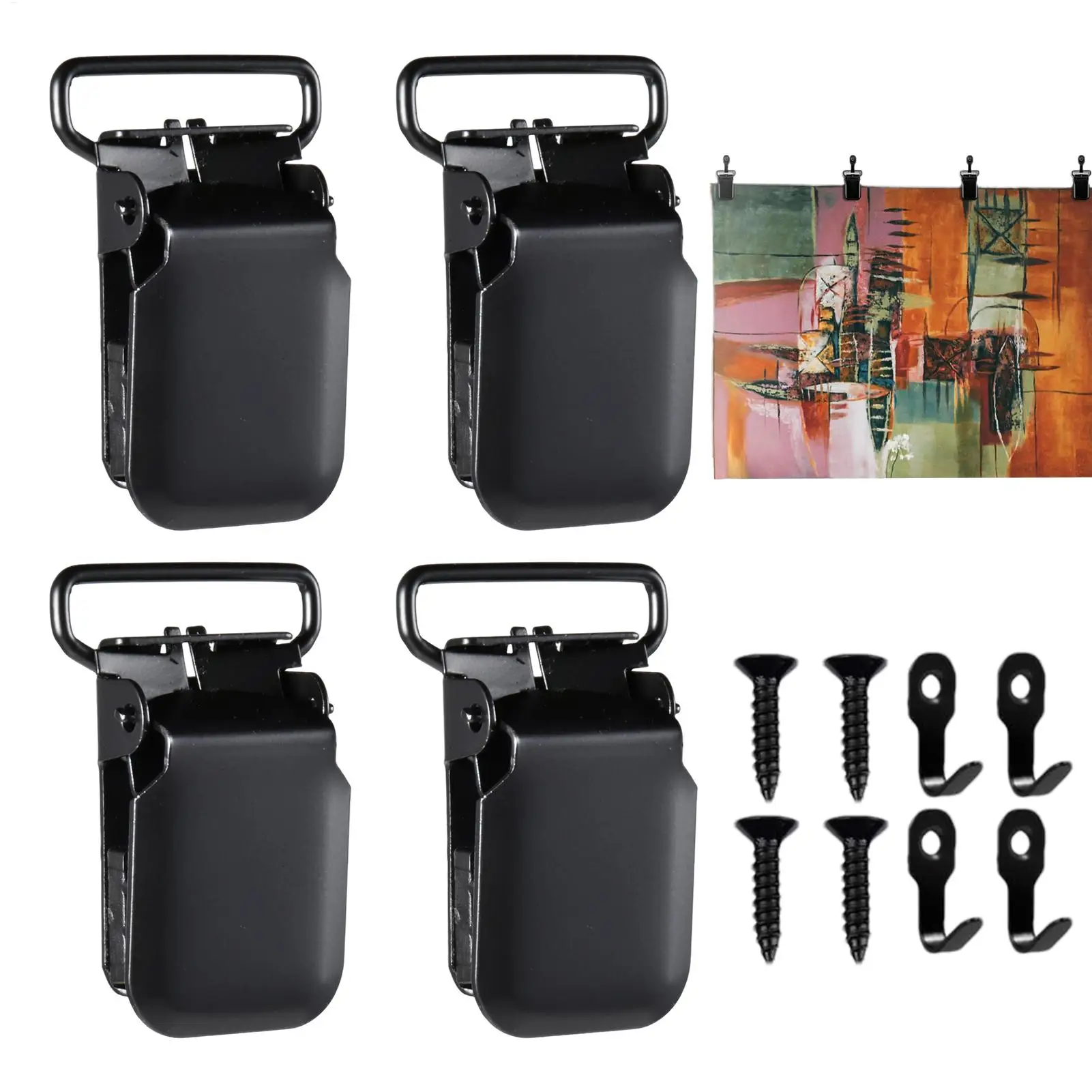 Tapestry Hanger Wall Hanging Clips 4 Pack No Nail No Damage Removable Clips for Tapestry Poster Canvas Fabric Art Home Decor