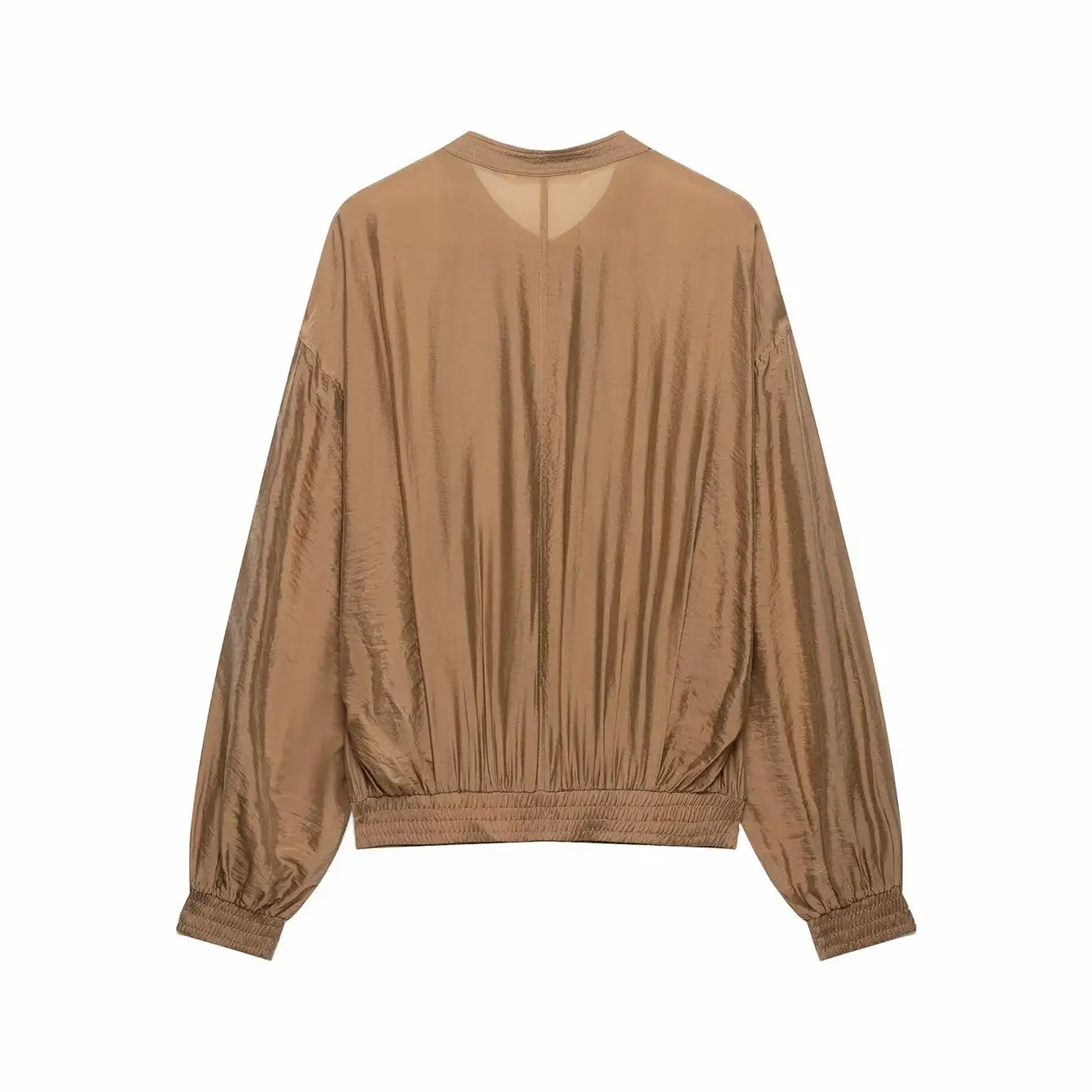 Damen Rundhals-Shirt Langarm Mode Einfarbig Locker Sitzend Bürokleidung Knopfleiste Elegante Streetwear Oberteile Damen 2026 Neu – Detail 3