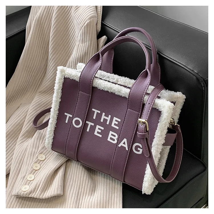 حقيبة كروس شتوية من جلد الغنم الصناعي لعام 2025، حقيبة حمل ناعمة لطيفة للنساء، محفظة كتف غامضة فريدة للتنقل اليومي