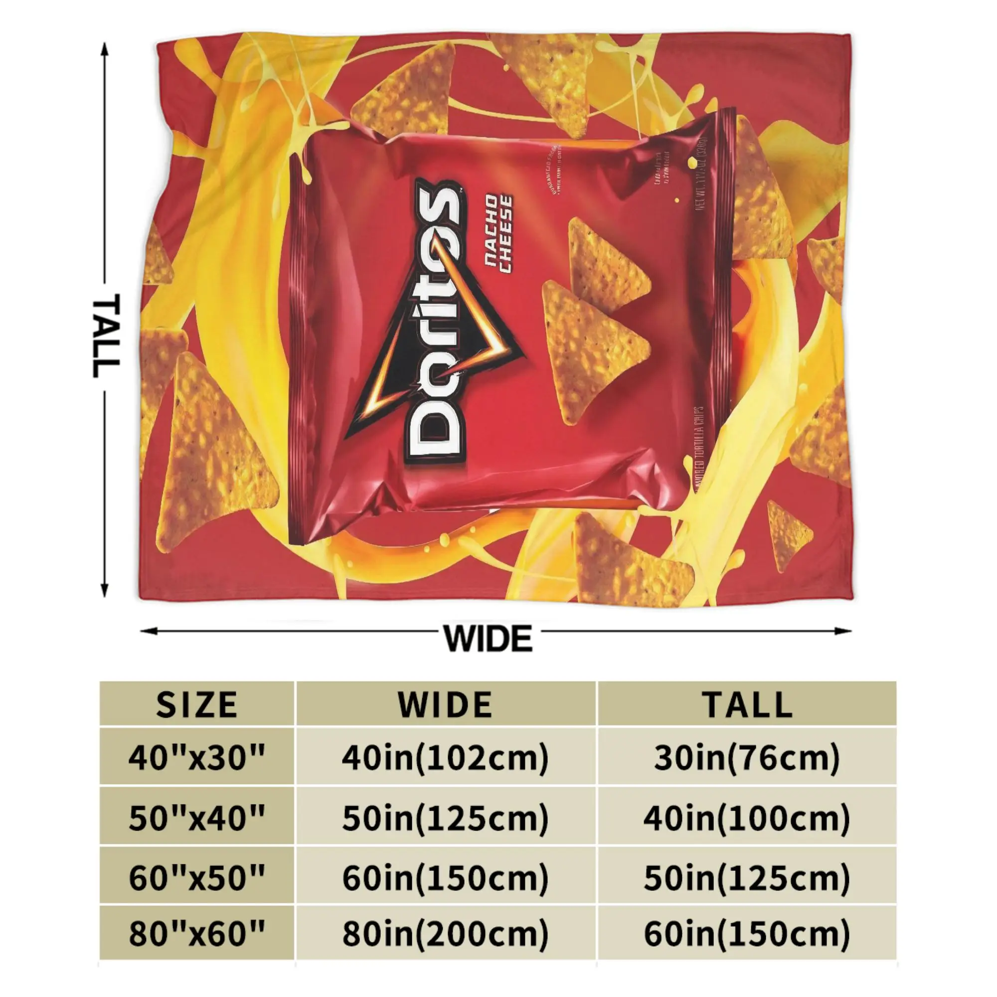 Doritos Tortilla Chips Puffed Food Throw Blanket Soft Graphic Blanket  For Sofa Home Plane Travel Flannel Bedspread Bed Cover - view 6