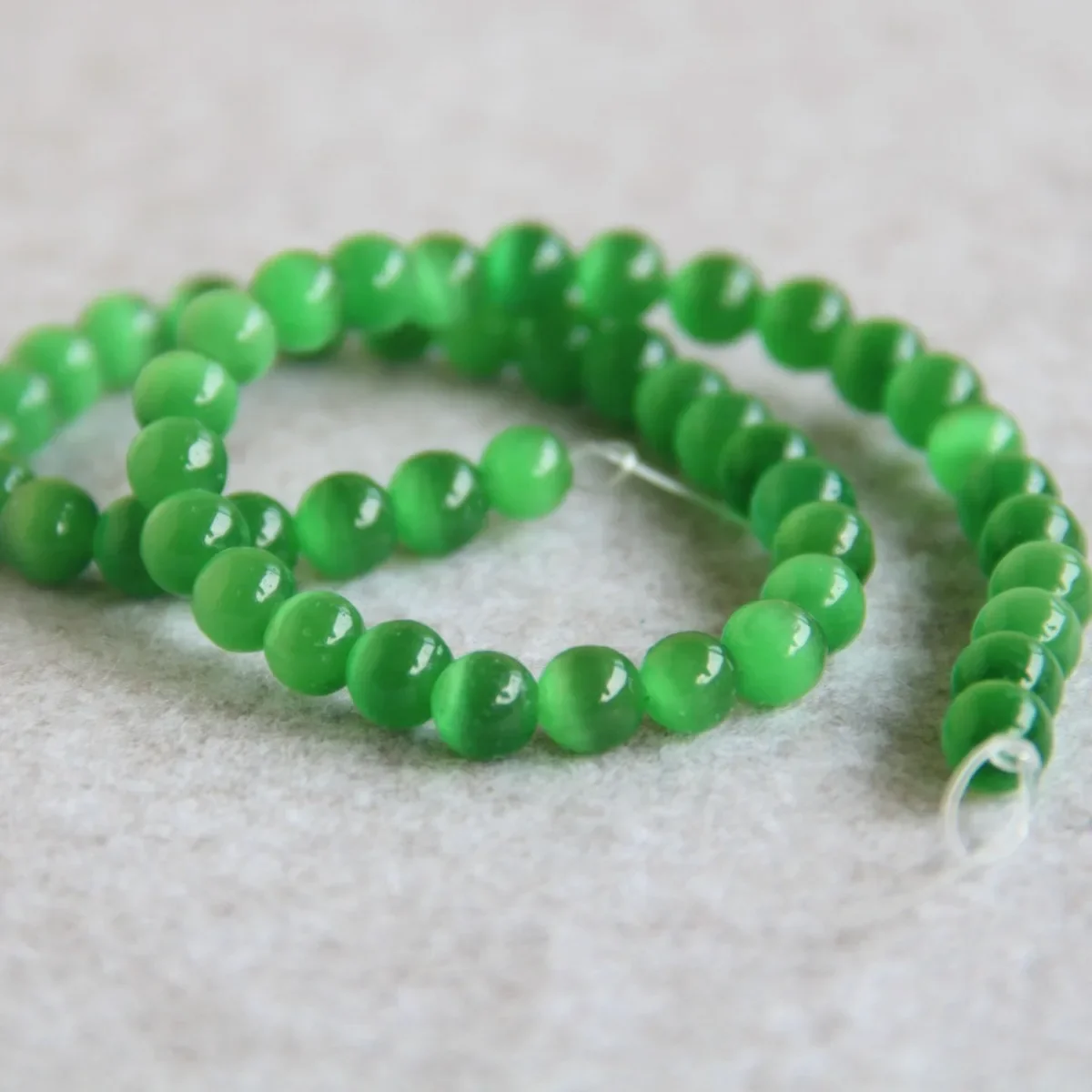 

Accessory 10mm Round Green Glass Mexican Cat Eye Semi Finished Stone Ball Gifts Granular DIY Beads 14inch Fashion Jewelry Making