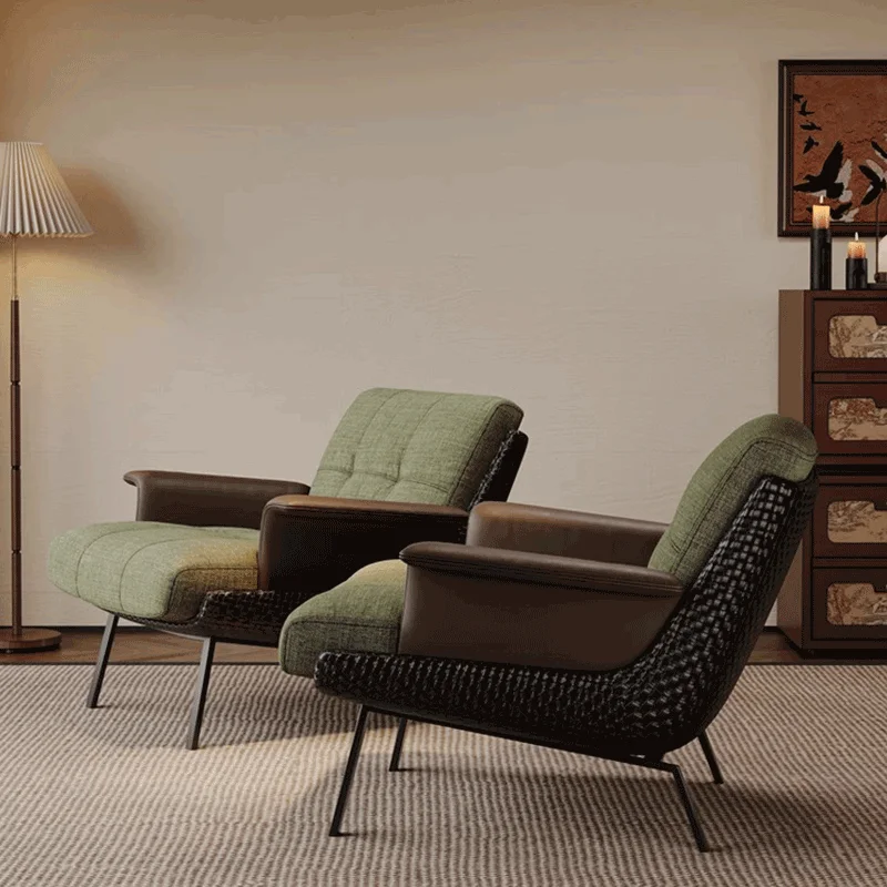 Reading Leisure Lazy Leather Relax The Chair Balcony Bedroom Living Room Floor Makeup Hotel Chair Minimalist Taburete Furniture