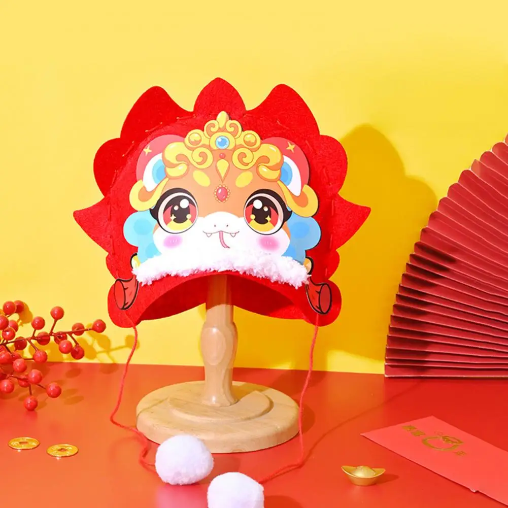 Diy Chinees Nieuwjaar Hoed Duurzaam Niet-vervagend Hoed Ontwerp Chinees Nieuwjaar Snake Head Hoed Maken Kit voor Kinderen Fotografie Props