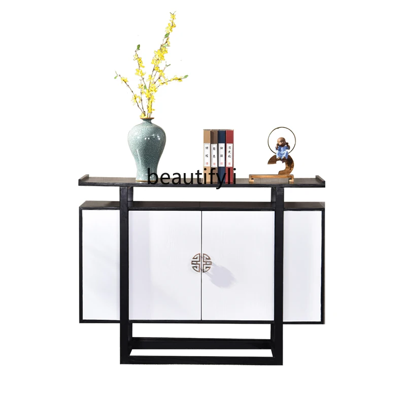 

LBX Solid Wood Entrance Cabinet Lobby Wall Table Simple Modern a Long Narrow Table Side Table Home Side View Table