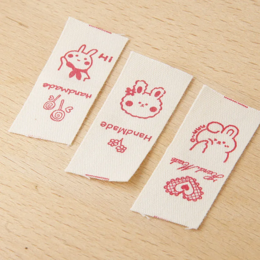 New stock handmade fabric label, lollipop, small flower, love rabbit, pure cotton label, handmade sewing accessories