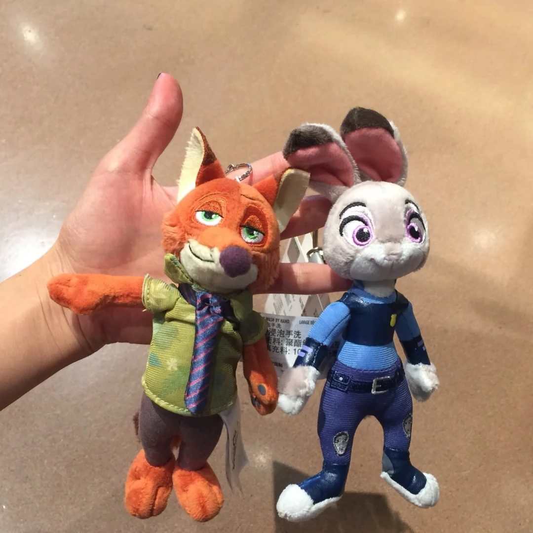 Shanghai Disney Commemorative Gifts Kuromi Judy/nick/stitch Plush Toys Cloth Doll Keyring Bag Pendant Certified Products