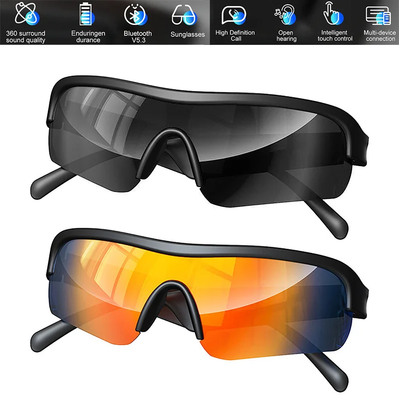 Smart Glasses Bluetooth Intelligent Touch Voice Assistant Audio Music Wireless Earphone Anti Blue Light UV Protection Sunglasses